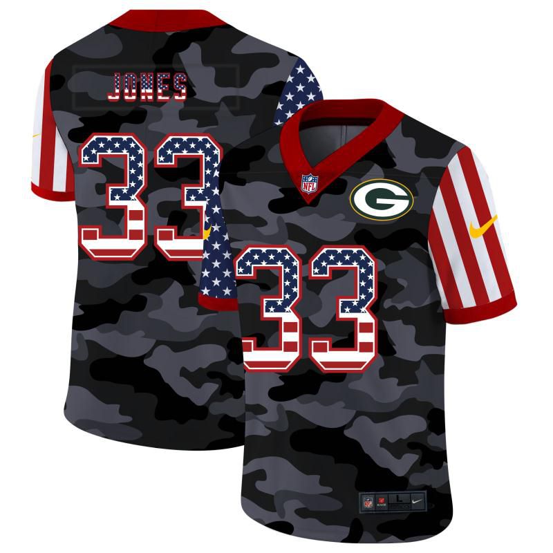 Men Green Bay Packers #33 Jones 2020 Nike Camo USA Salute to Service Limited NFL Jerseys->green bay packers->NFL Jersey